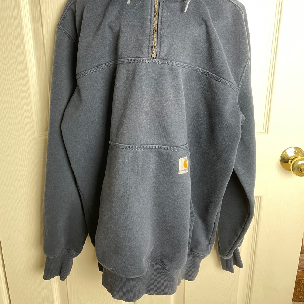 Carhartt Quarter Zip Hoodie - Blue/Medium/Rain Defender